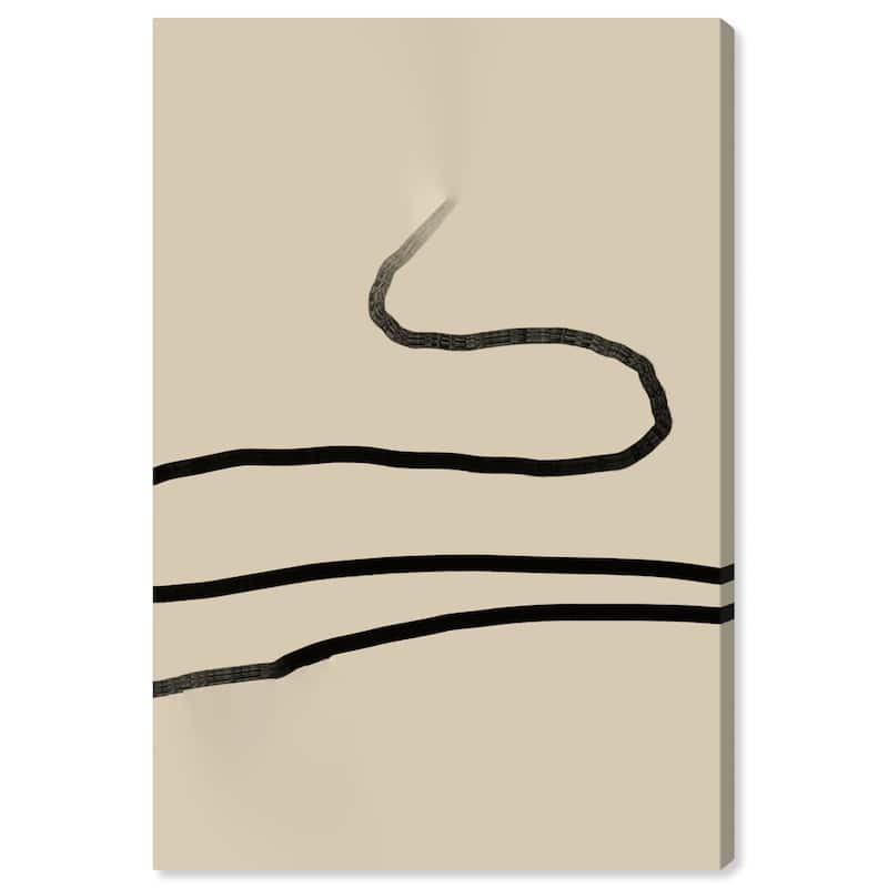 Wynwood Studio Canvas Abstract Plastic Hanger Black and Tan Modern & Contemporary Wall Art Canvas Print