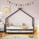 preview thumbnail 23 of 29, Twin Size Metal House Bed with Twin Size Trundle