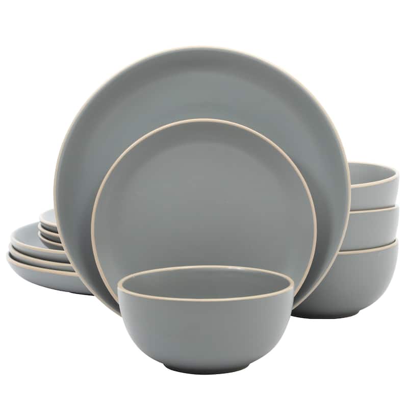Gibson Home Rockaway 12pc Dinnerware set - Grey