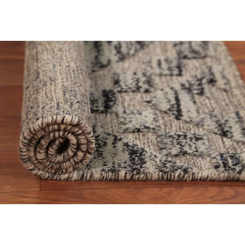 Modern Moroccan Abstract Foyer Rug Hand-Knotted Wool Carpet - 2'0"x 3'0"