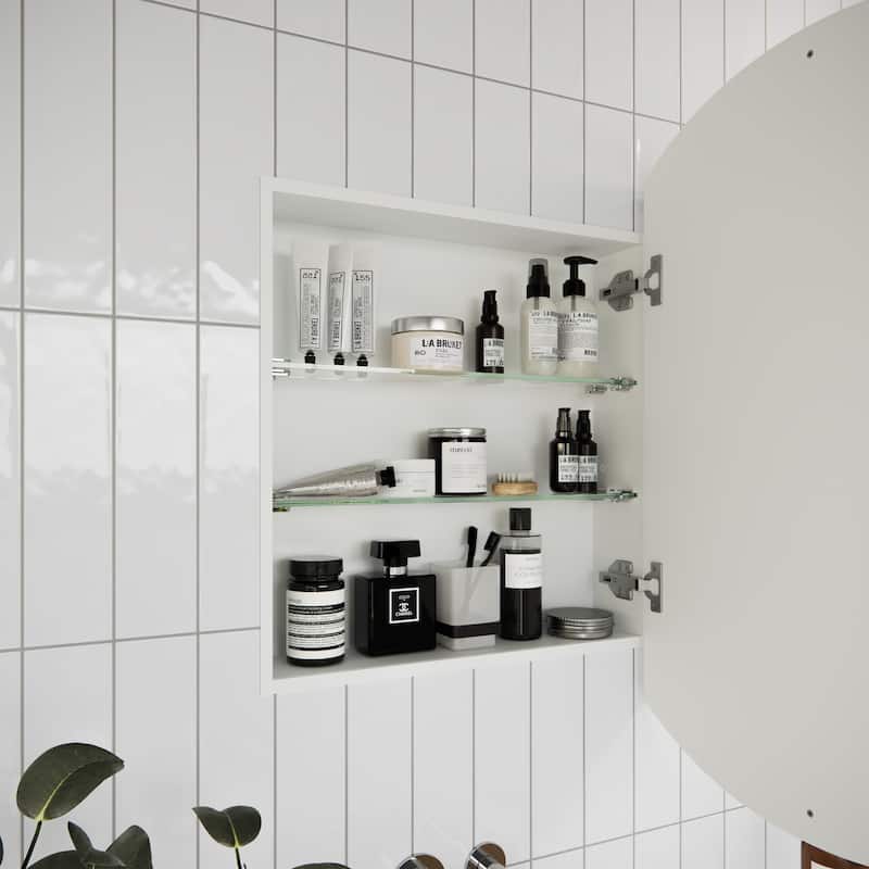 One Door Steel Frame Round Shape Medicine Cabinet