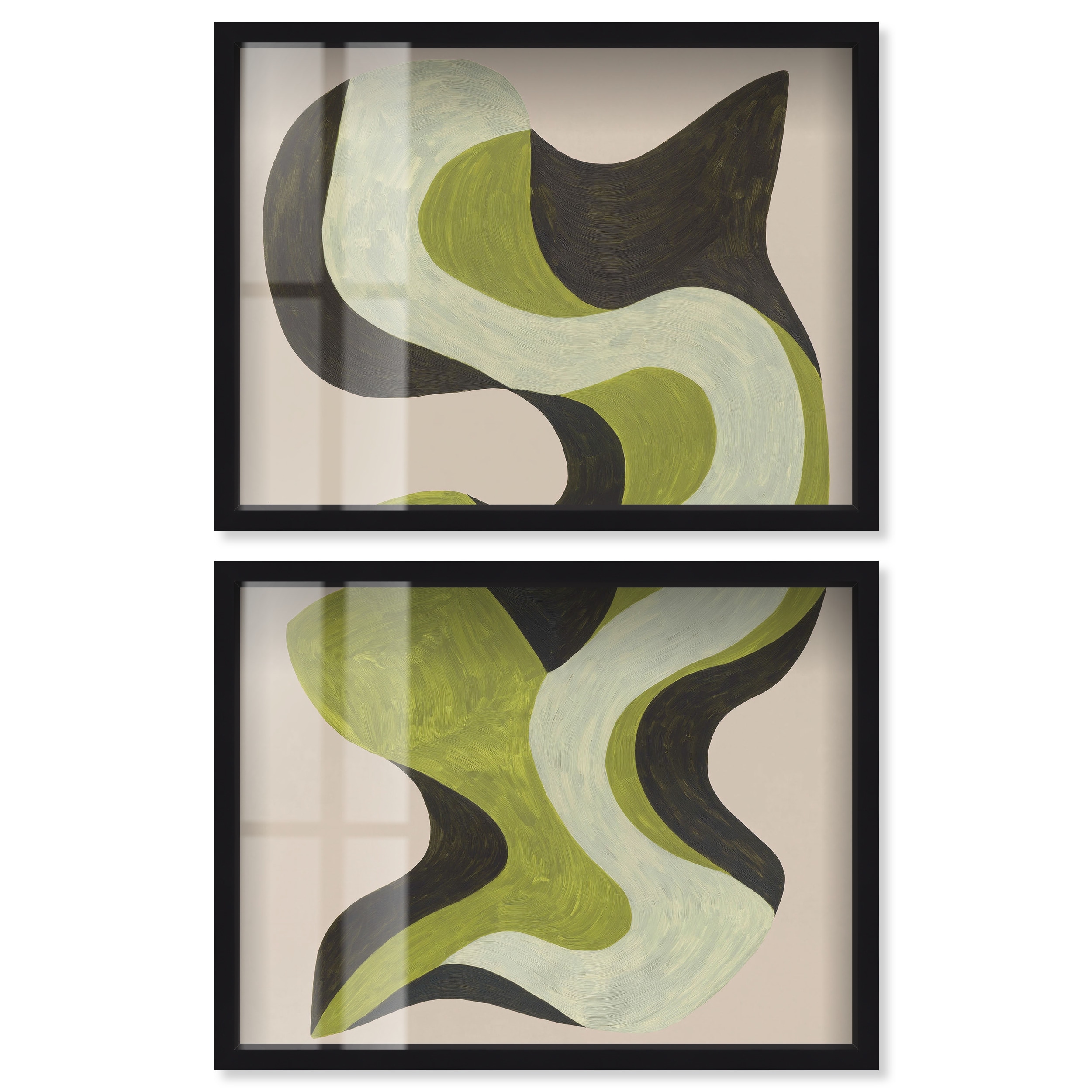 Fluid Totem II Modern Boho Wall Art Set Shadowbox Print by Art Remedy