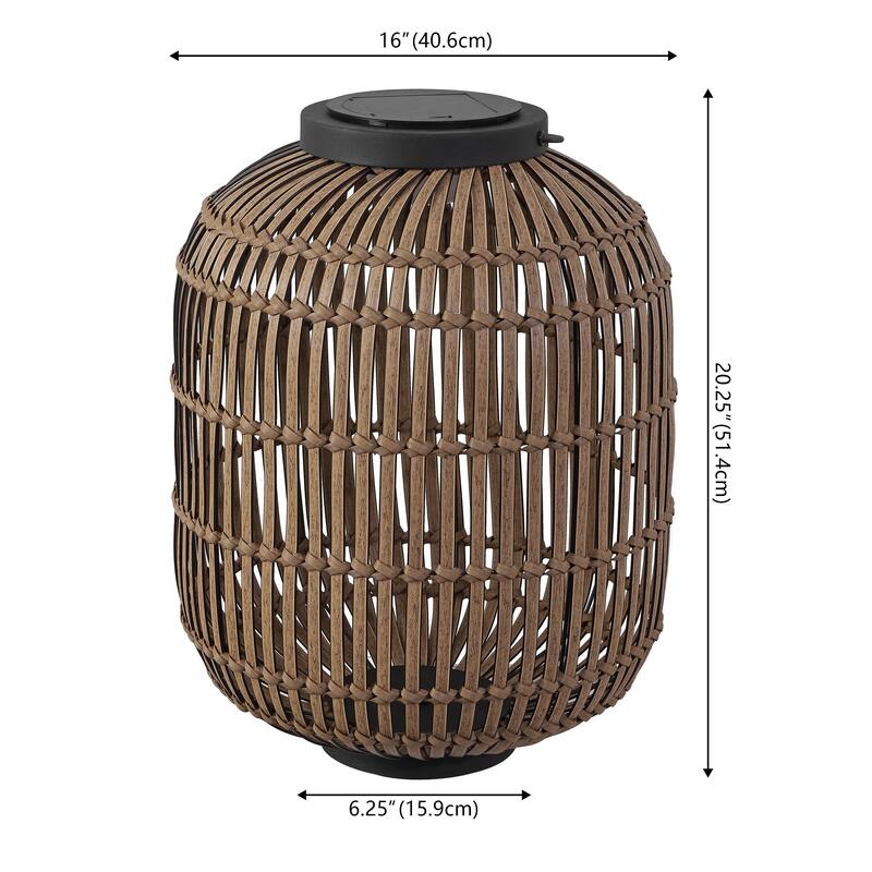 Nara Faux Indoor/Outdoor LED Solar Powered Lantern, By JONATHAN Y - 20.25