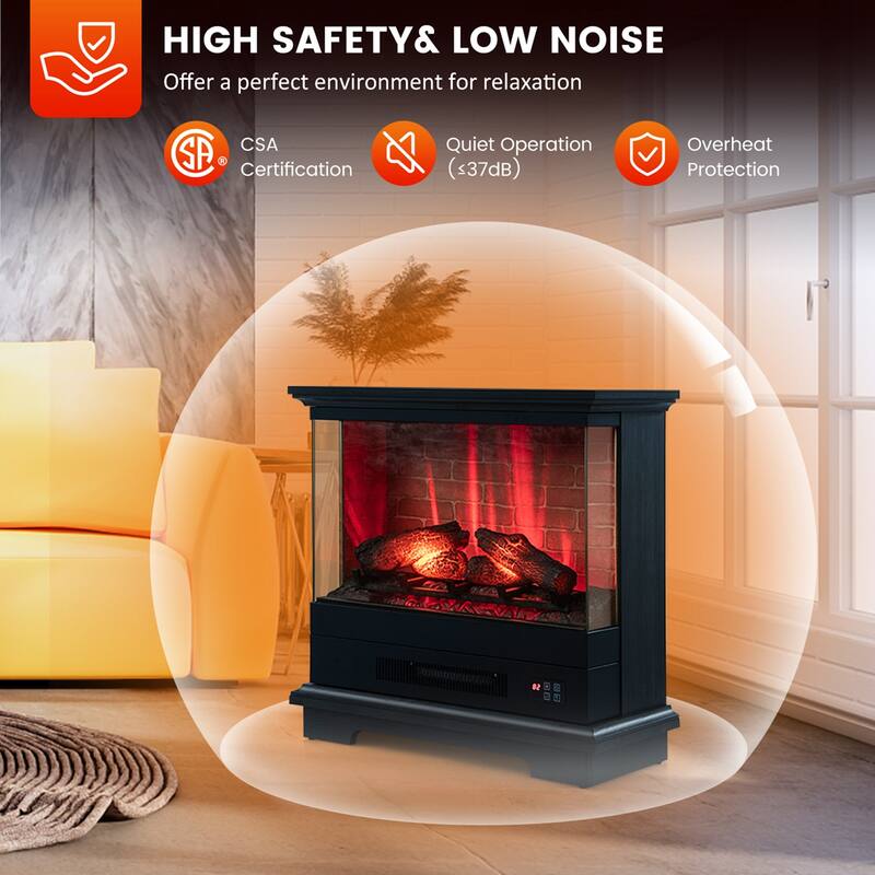 Costway 27'' Electric Fireplace Heater Freestanding 1400W Remote - See Details