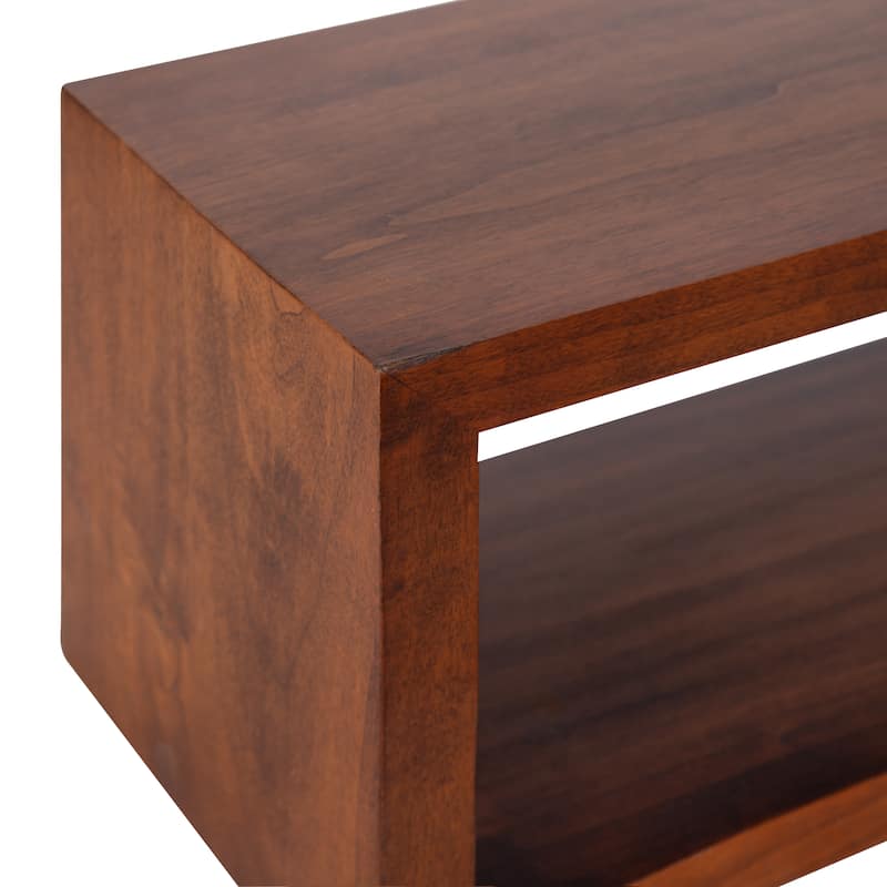 Kate and Laurel Holt Open Cubby Wooden Floating Wall Shelf