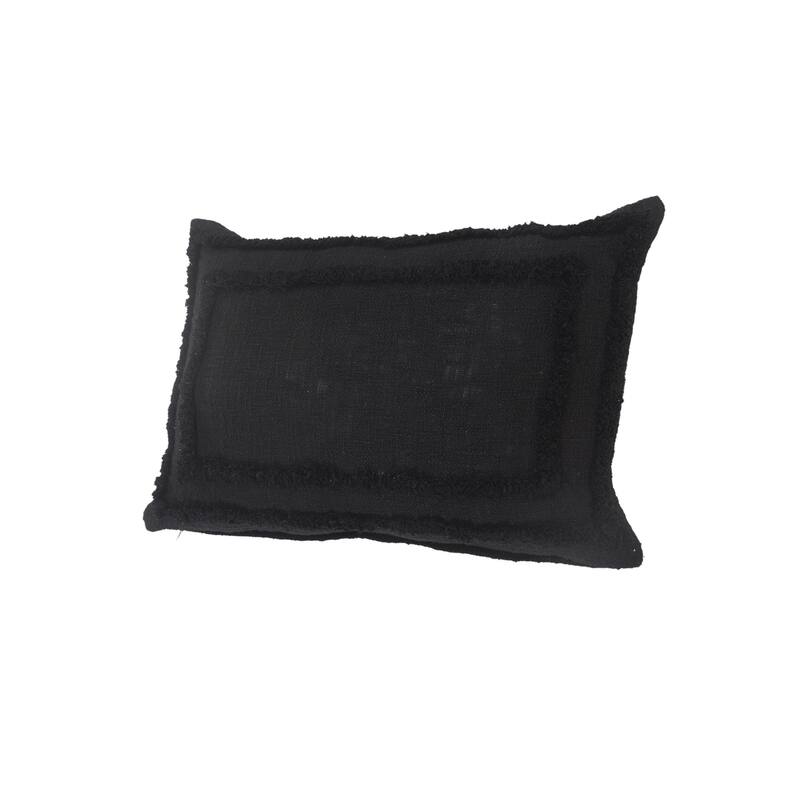 Sevita Modern Tufted Solid Black Throw Pillow