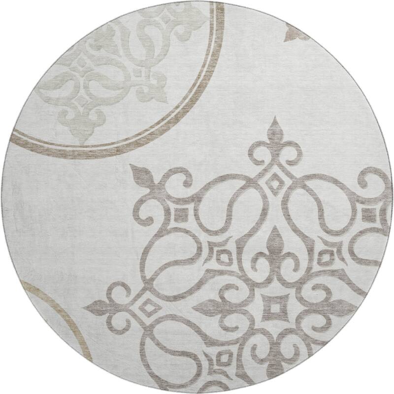 Premium Washable Super Soft Transitional Scroll Mayfield Rug