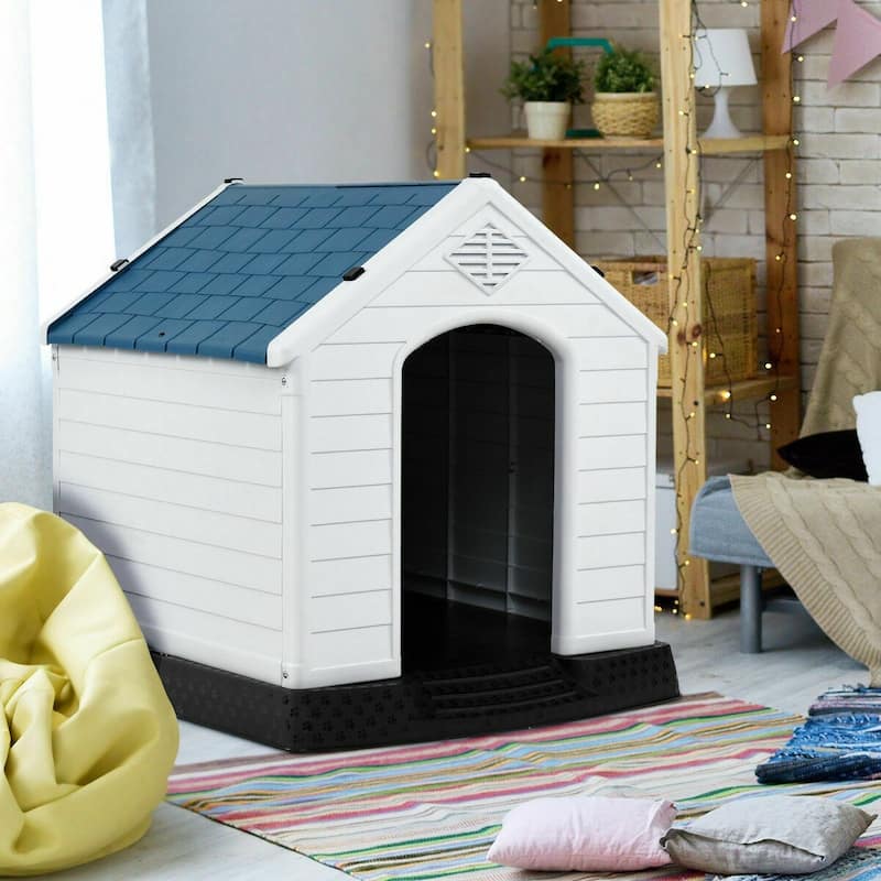 Durable Plastic Dog House with Effective Ventilation System and Secure Fastening Mechanism"- Medium