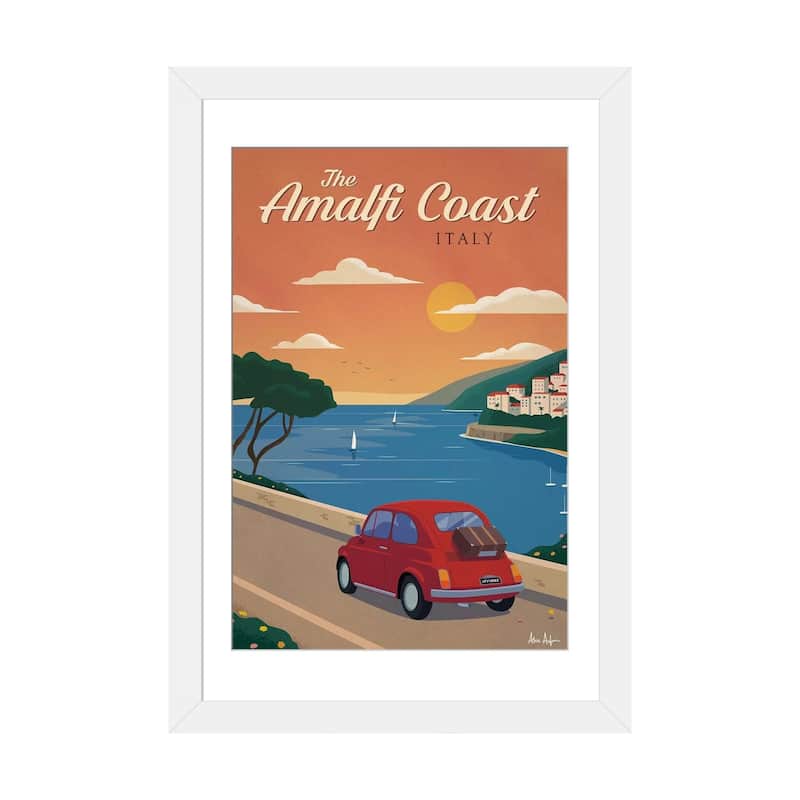 iCanvas "Amalfi Coast" by IdeaStorm Studios - White - 24x16x1