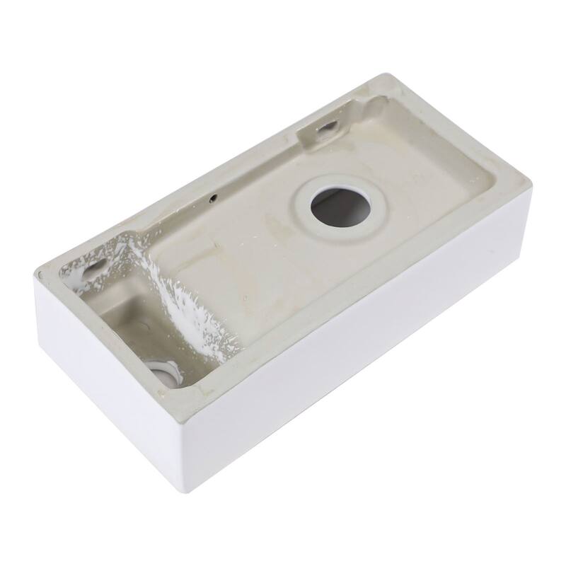 Lordear 14.5 inch White Rectangular Ceramic Wall Hung Sink with Side Faucet Mount