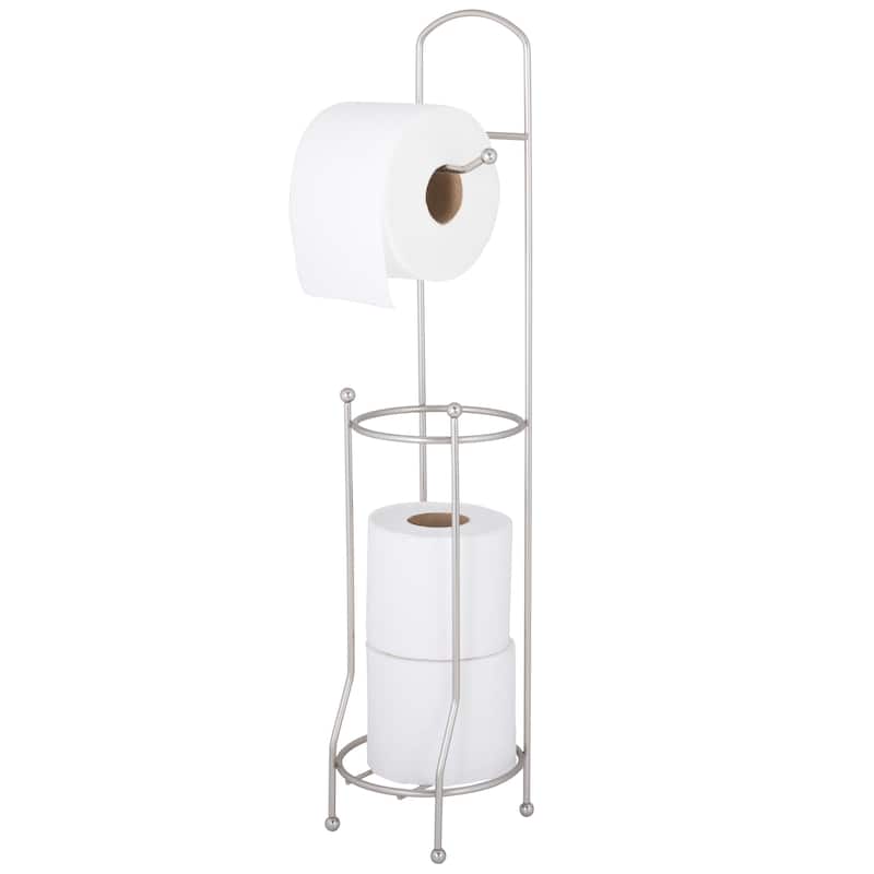 Bath Bliss Tissue Roll Holder and Dispenser in Satin - 6.30" x  6.10" x 26.38"