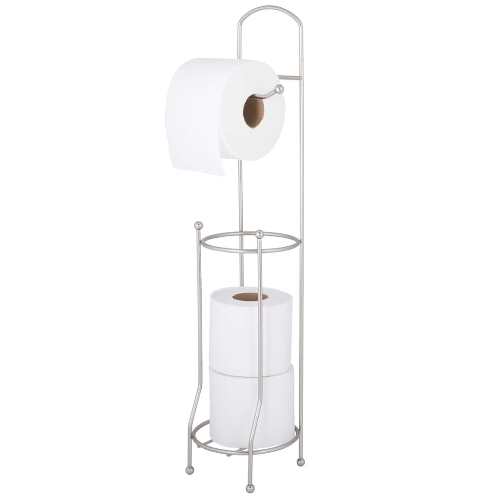 Bath Bliss Tissue Roll Holder and Dispenser in Satin - 6.30" x  6.10" x 26.38"