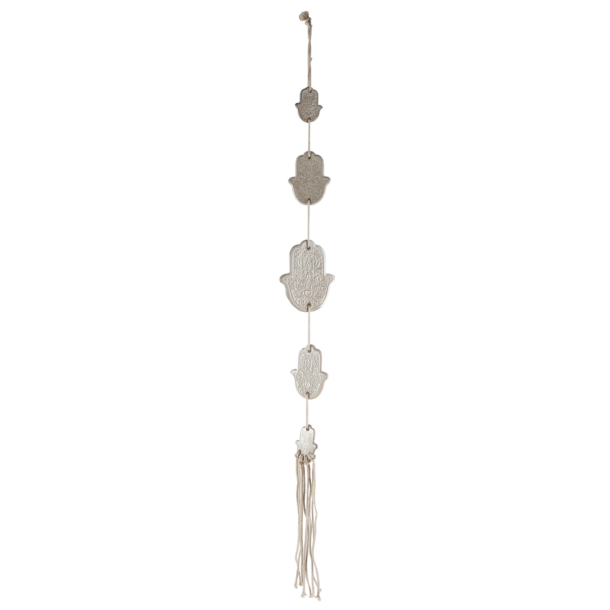 24"L Hamsa's Hand Ceramic with tassel