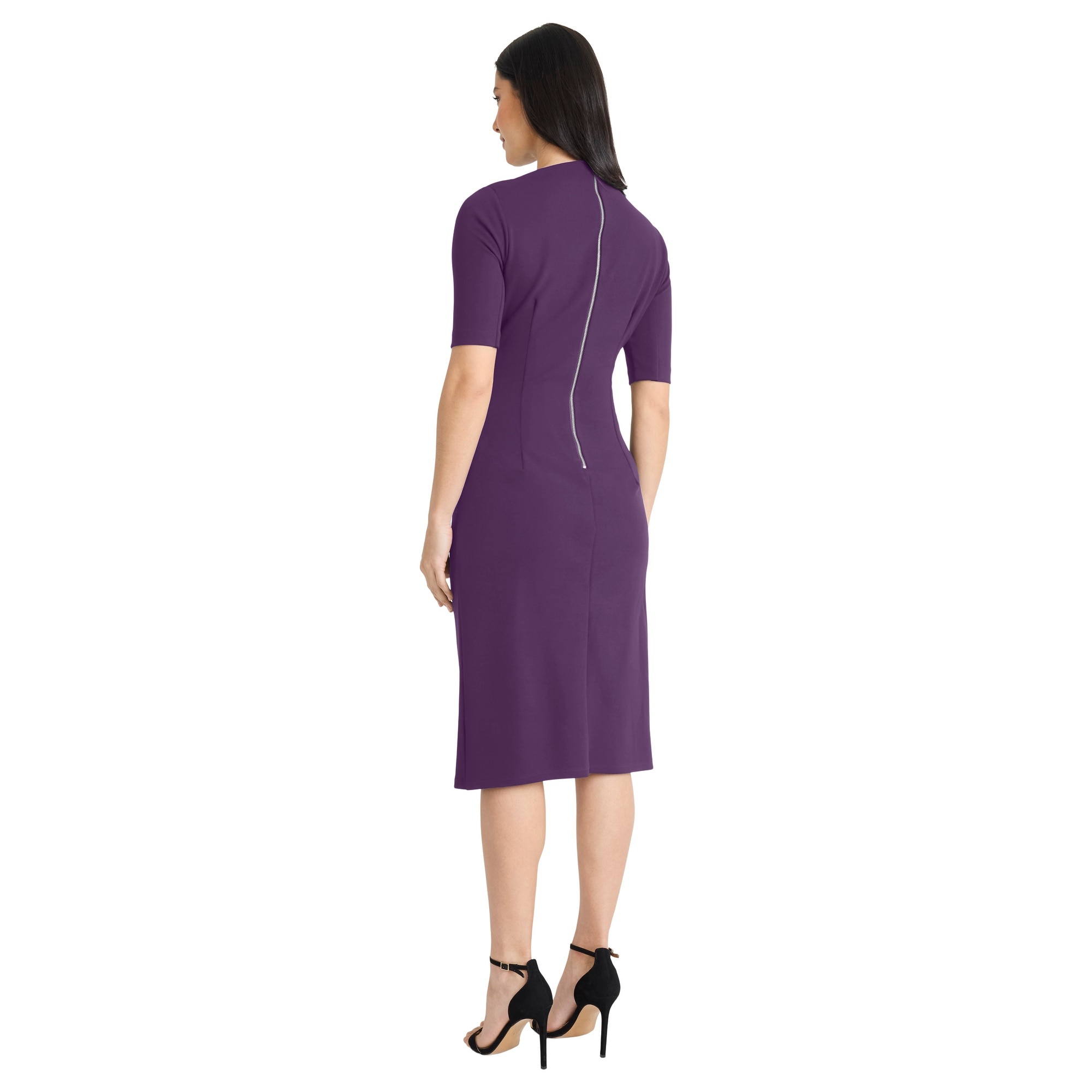 Maggy London Draped Midi Sheath Dress