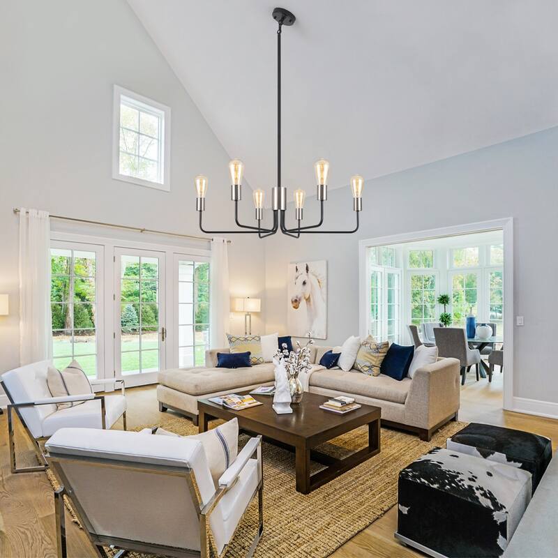 6-Light 30.15"W Kitchen Island Modern Chandeliers for Living Room