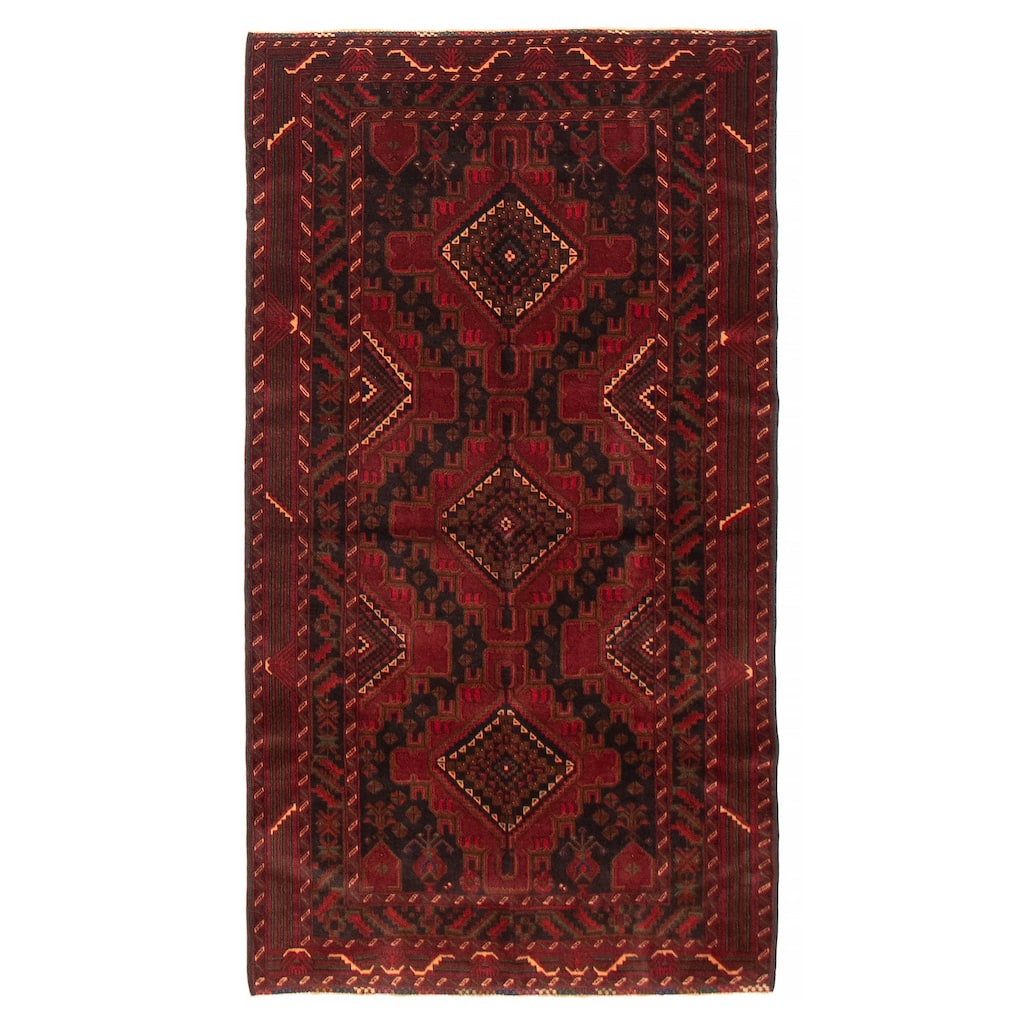Teimani Burgundy Rug 3'7" x 6'7" - 3'7 x 6'7