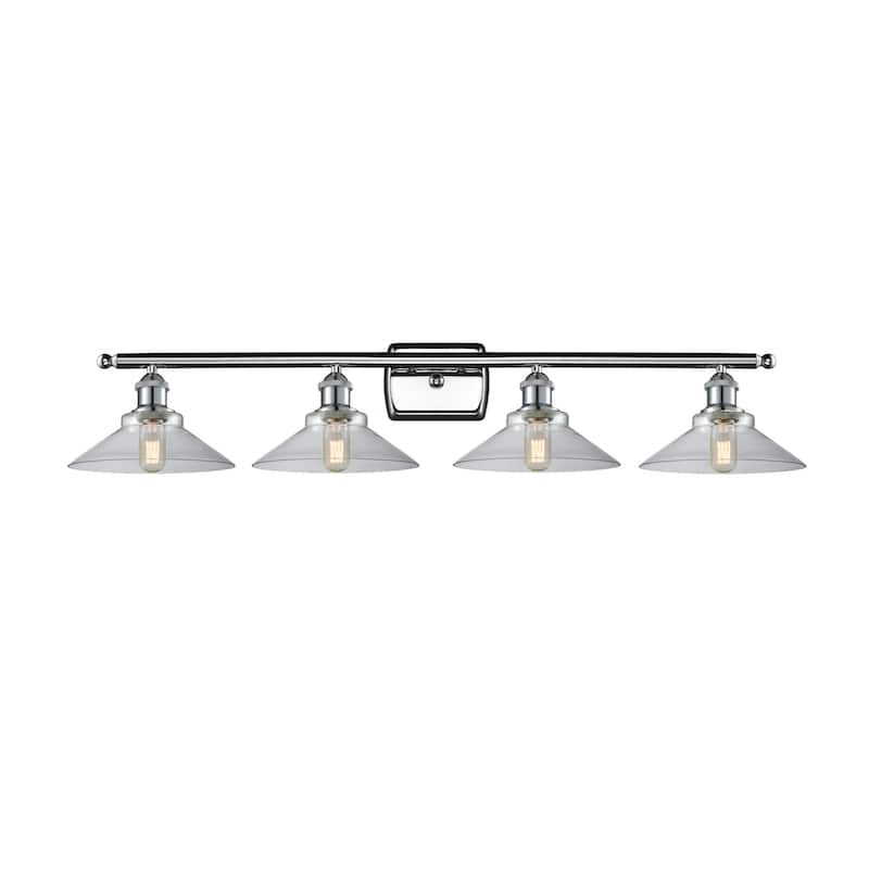 Innovations Lighting Disc 4 Light 36" Wide Bathroom Vanity Light - Polished Chrome / Clear