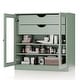 preview thumbnail 25 of 47, Palace Imports 100% Solid Wood Short Clear Glass Bathroom Storage Cabinet with 2 Drawers, 32" W x 35.75" H