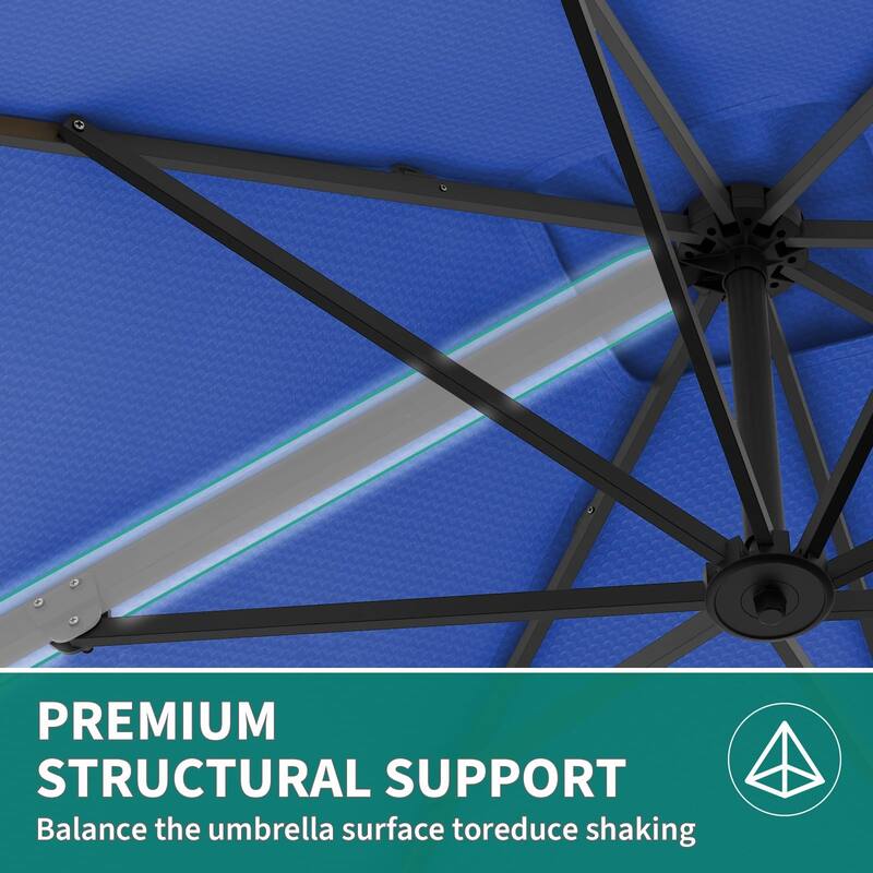 10x10Ft Offset Patio Umbrella, with Adjustable Tilt, 360° Rotating