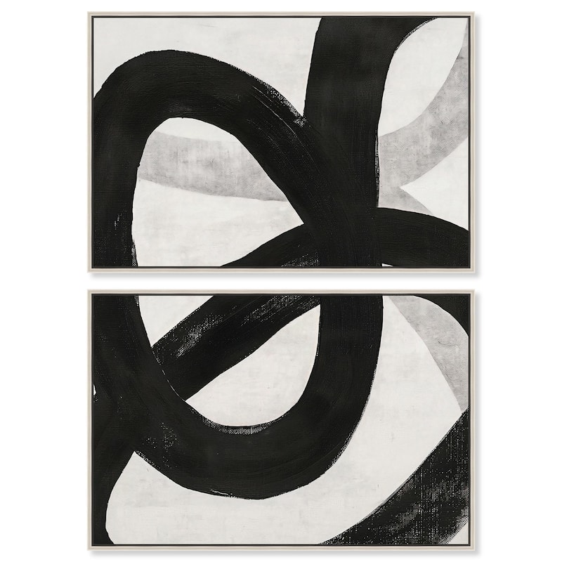 Infinite Loop I Canvas Set of 2 by Art Remedy - 30" x 20" - Silver
