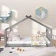 preview thumbnail 21 of 57, Roomfitters Twin Size House Bed with Wooden Frame, Modern Loft Design, Grey