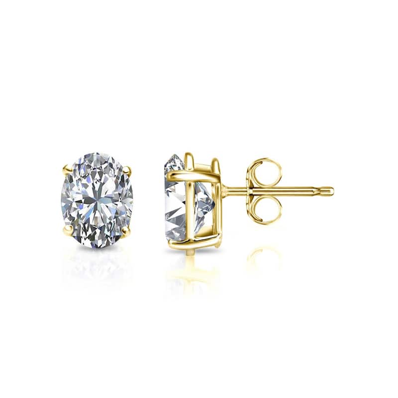 Auriya 1/2ctw Oval-cut Diamond Stud Earrings 14k Gold (I-J, I1-I2)