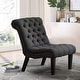 preview thumbnail 6 of 12, Andeworld Accent Chair for Bedroom Living Room Chairs Tufted Upholstered Lounge Chair with Wood Legs Linen Fabric Black