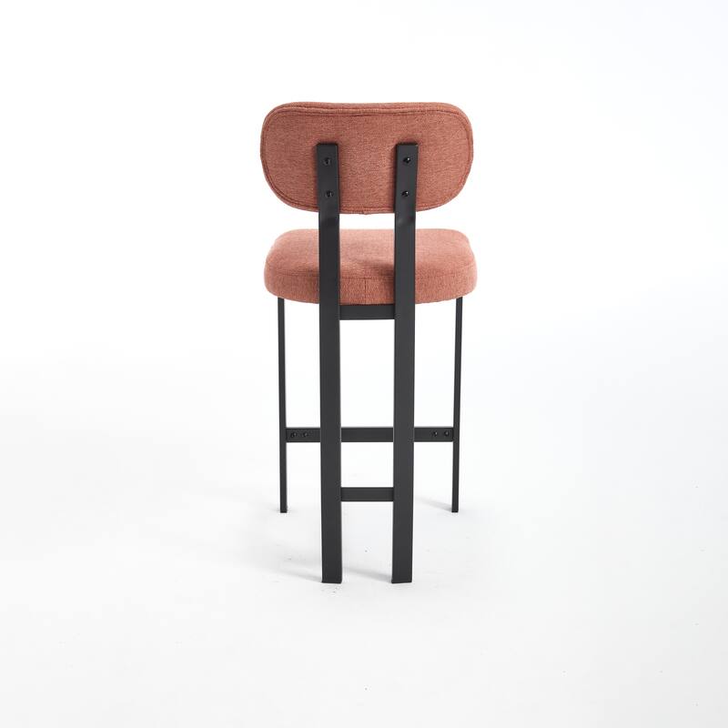 Bar Stools Set of 2, 26 inch Modern Upholstered Fabric Counter Height Barstools, Kitchen Island Chairs for Dining Room