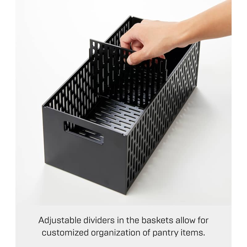 Yamazaki Home Two-Tier Cabinet Storage Basket, ABS Plastic - L 12.8 x W 6.3 x H 18.11 inches