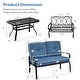 preview thumbnail 6 of 38, Costway 2PCS Patio Loveseat Bench Table Furniture Set Cushioned Chair