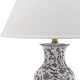 preview thumbnail 9 of 7, SAFAVIEH Lighting 29-inch Beijing Blue/ White Floral Urn Lamp (Set of 2) - 17"x17"x29"