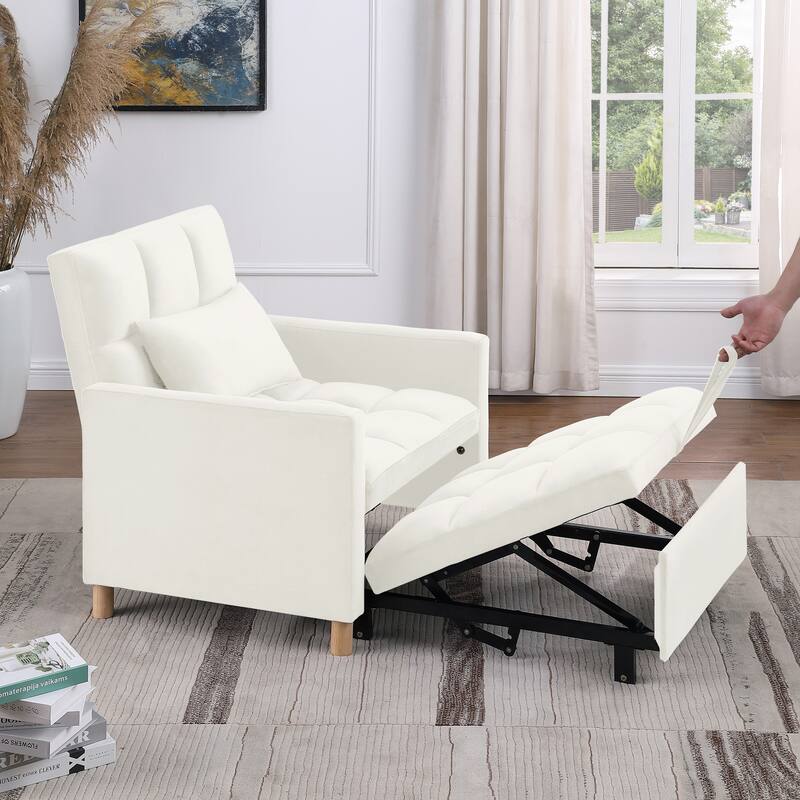 3-in-1 Convertible Sleeper Sofa Lounge Chair Bed, Black