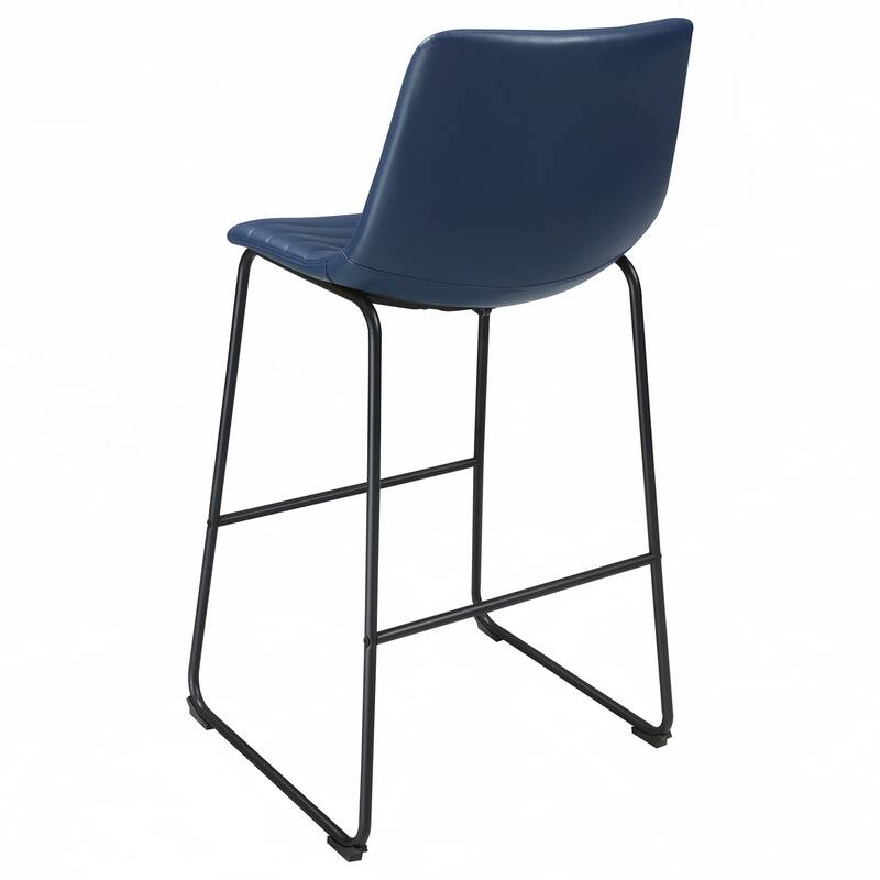 Blue Upholstered Counter Chair (Set of 2)