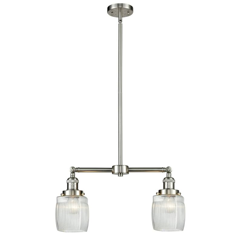 Innovations Lighting Colton 2 Light 22" Wide Linear Chandelier - Polished Chrome / Clear Halophane