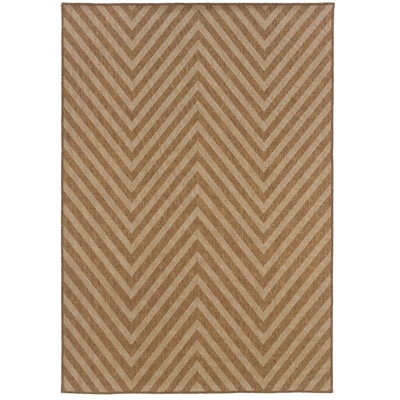 Gradignan Tan Geometric Outdoor Casual Area Rug