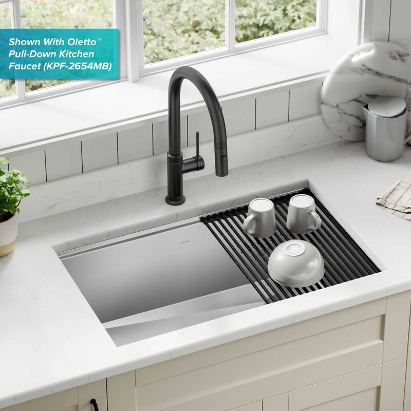 KRAUS Kore Workstation Undermount Stainless Steel Kitchen Sink
