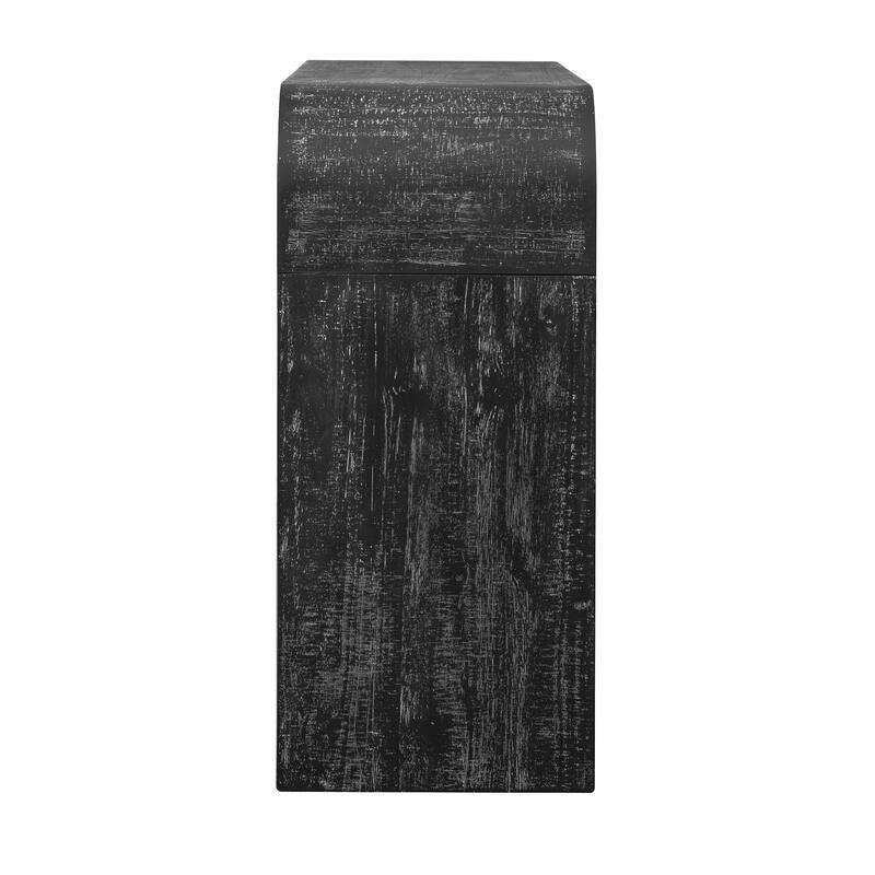 52" Wood Veneer Console Table with Fireplace Styling