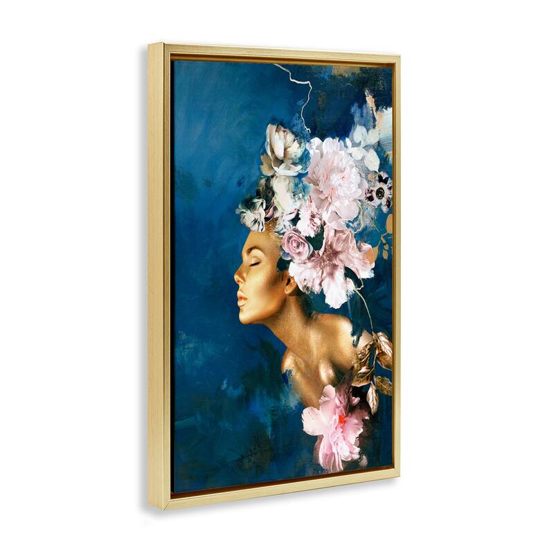 Stupell Sophisticated Floral Woman Framed Floater Canvas Wall Art Design By Design Fabrikken
