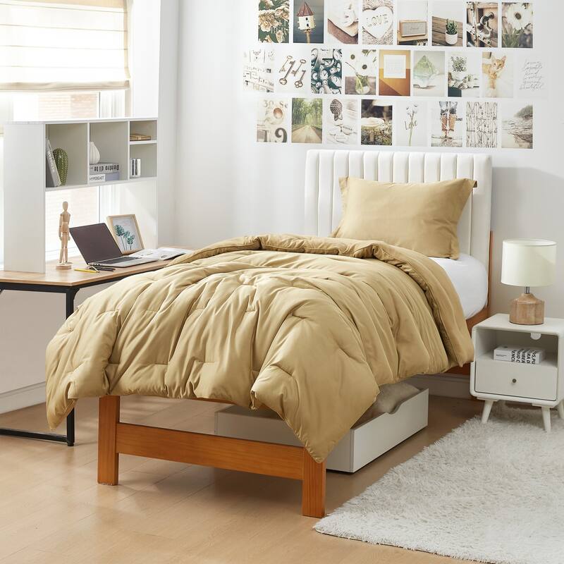 Butter - Coma Inducer® Cooling Oversized Comforter Set - Gold Taupe - Twin XL
