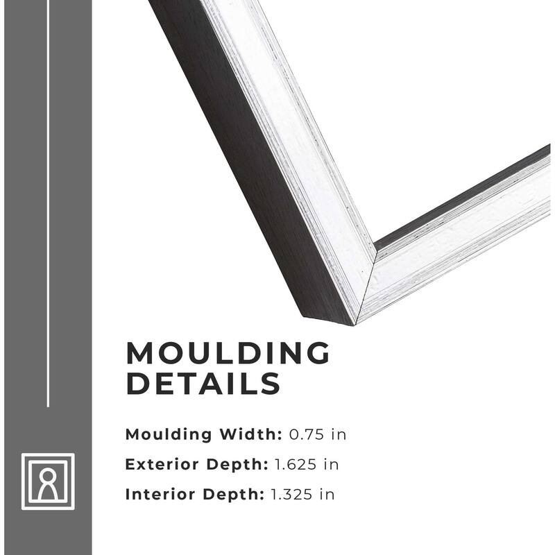 6x10 Shadow Box Frame Silver | 1.375 Inches Deep Real Wood