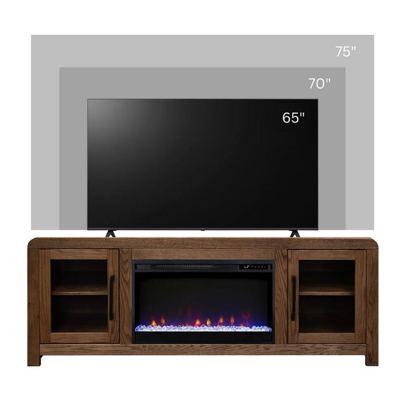Bridgevine Home Haven 65 inch Fireplace TV Stand, for TVs up to 75 inches, Minimal Assembly