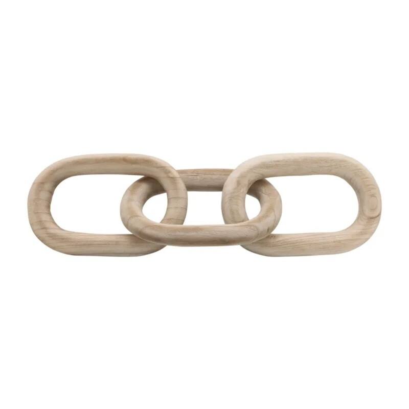 Wooden Chain Links Tabletop Decoration - 27.5" - Brown
