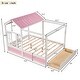 preview thumbnail 9 of 7, Full Size House Bed Modern Wood Canopy Bed with Roof, Window and Large Drawer
