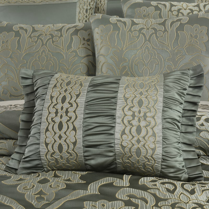 J. Queen New York Santino Boudoir Decorative Throw Pillow - Accent - Polyester - Jade