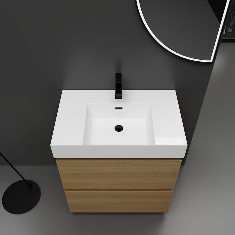 30" Bathroom Vanities with Single Sink Combo, Modern Undermount Bathroom Sink Cabinet with Double drawer,Freestanding
