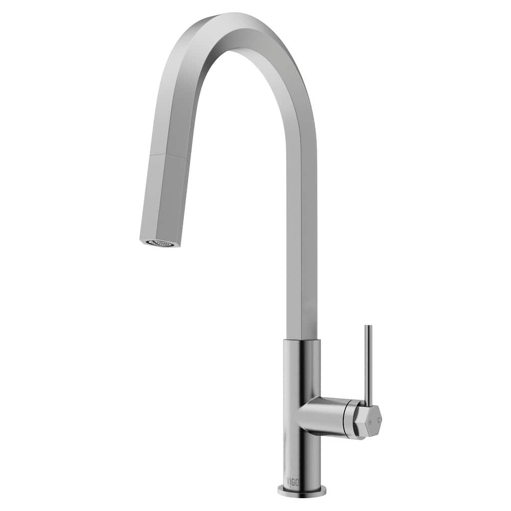 VIGO Hart Hexad 18" H Single Handle Pull-Down Kitchen Faucet