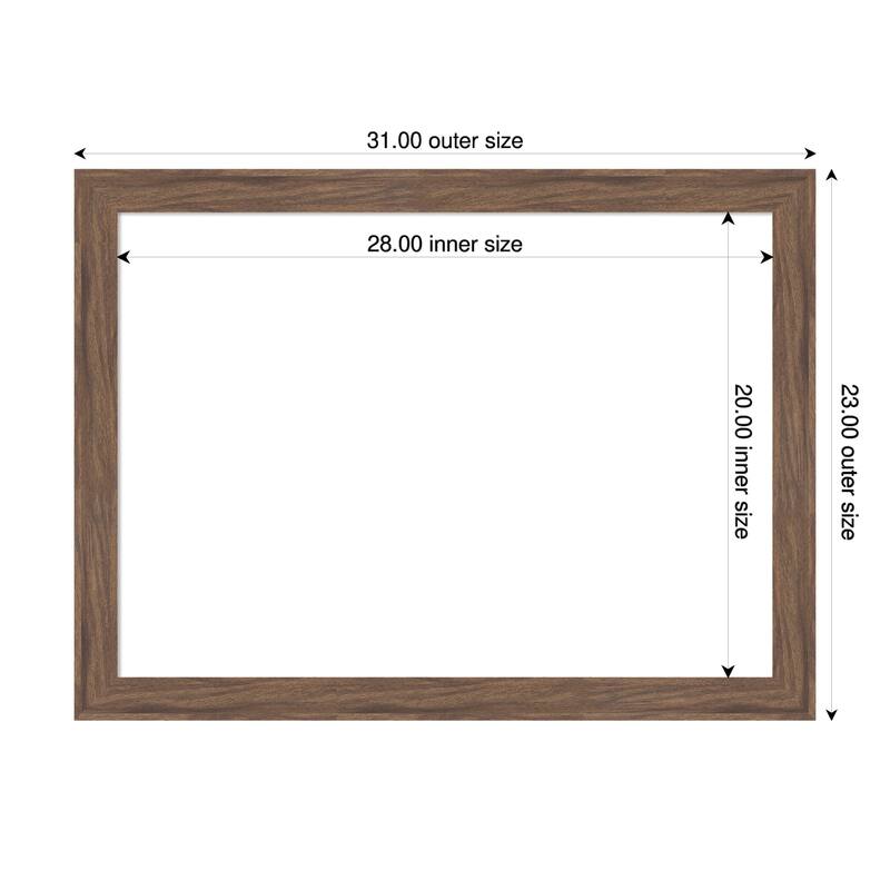 Pia Medium Brown Narrow Framed Dry Erase Magnetic Board - 31 x 23 in