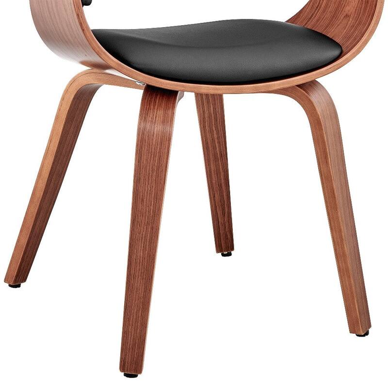 Leatherette Dining Chair with Curved Seat - 19 L x 25 W x 30 H