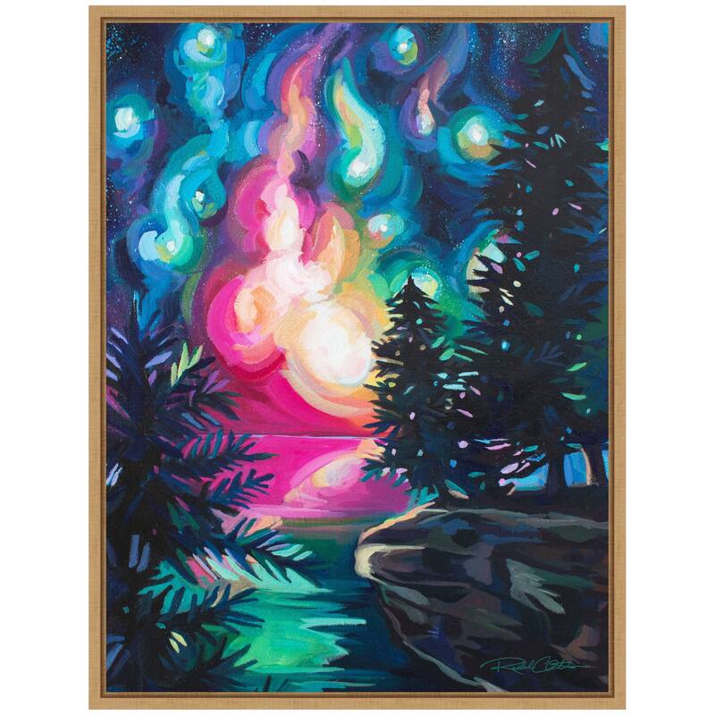 Kate and Laurel Sylvie Cave Point Starry Night Framed Canvas by Rachel Christopoulos