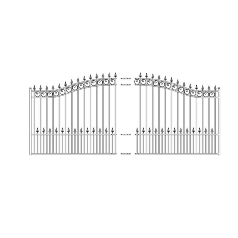 ALEKO Steel Single Swing 18 ft Driveway Gate Prague Style Black